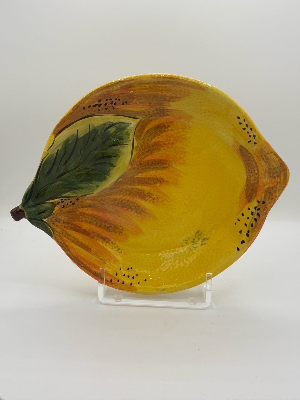 Pier 1 Imports Set of 4 Lemon Plates Handcrafted Earthenware Italian Style